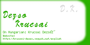 dezso krucsai business card